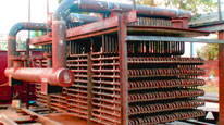 Steam boiler bank bent tubes
